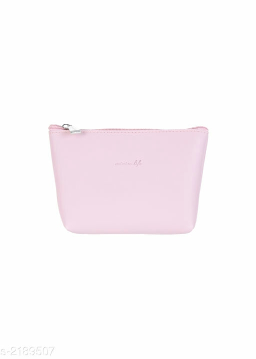  Miniso  Trapezoid Cosmetic  Bag  Light Pink AArav Mart