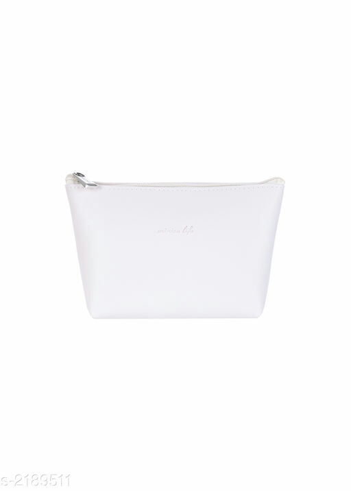Miniso Trapezoid Cosmetic Bag (White) - AArav Mart